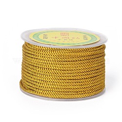 Полиэстер Милан шнур для изготовления ювелирных изделий DIY, золотые, 3 мм, около 27.34 ярда (25 м) / рулон