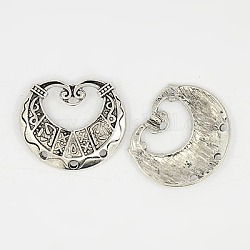 Tibetan Style Pendants, Apple, Lead Free, Nickel Free and cadmium free, Antique Silver, 31mm long, 36mm wide, 2mm thick, hole: 2mm
