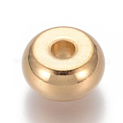 304 Stainless Steel Beads, Rondelle, Golden, 10x5mm, Hole: 3mm