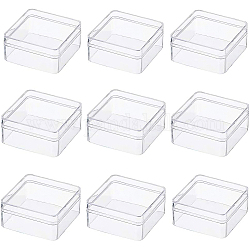 Пластиковые бисера контейнеры, квадратный, прозрачные, 6x6x3 см, Внутренний диаметр: 5.6x5.6 cm, 10 шт / коробка