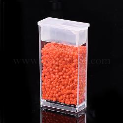 Mgb matsuno perle di vetro, perline giapponesi, 12/0 foro rotondo perline rocaille di vetro opaco, arancio rosso, 2x1mm, foro: 0.5mm, circa 900pcs / scatola, peso netto: circa 10g / scatola