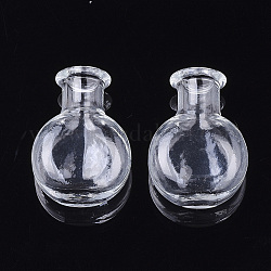 Handgemachte mundgeblasene Glaskugelabdeckung, zur Herstellung von Flaschenanhängern, Transparent, 26x19x10 mm, Halb Loch: 5 mm, Flaschenkapazität: 2 ml (0.06 fl. oz)