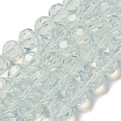 Ständer aus imitierten Jade-Glasperlen, facettiert, Runde, Transparent, 10 mm, Bohrung: 1.8 mm, ca. 66~68 Stk. / Strang, 24.02''~24.13'' (61~61.3 cm)