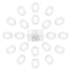 Anelli di collegamento in acrilico gorgecraft, connettori a collegamento rapido, per la fabbricazione di catene di gioielli, ovale, bianco, 19x14x4.5mm, Foro: 11x5.5 mm, 100pcs/scatola