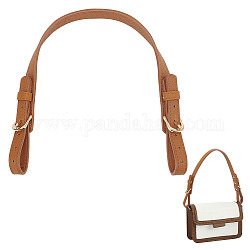 Manici per borse in similpelle pu, per la sostituzione della riparazione della borsa della borsa, con accessori in lega, sella marrone, 45~52x2.15cm