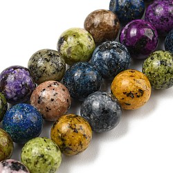Fili di perline di larvikite naturale, tinto, tondo, colore misto, 8~8.5mm, Foro: 1 mm, circa 47~49pcs/filo, 14.5 pollice ~ 14.9 pollici (37~38 cm)