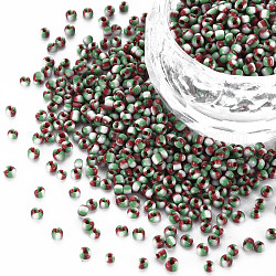 12/0 opacos abalorios de la semilla de cristal, colores opacos filtran, agujero redondo, plano y redondo, ladrillo refractario, 2~2.5x1.5~2mm, agujero: 0.7 mm, alrededor de 450 g / libra
