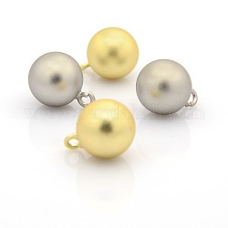 Brass Ball Round Charms Pendants, Mixed Color, 16x12mm, Hole: 2mm