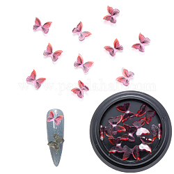 Cabuchones de resina, accesorios de la decoración del arte del clavo, 3 d mariposa, rojo, 6~7x7~8x3mm, 10 unidades / caja