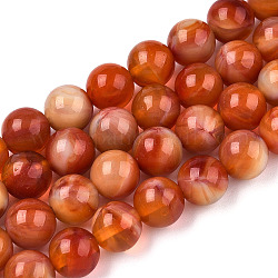 Perles rondes de fils de verre, pierres d'imitation, ronde, chocolat, 8~8.5x8mm, Trou: 1mm, Environ 46~52 pcs/chapelet, 14.17''~15.35'' (36~39 cm)