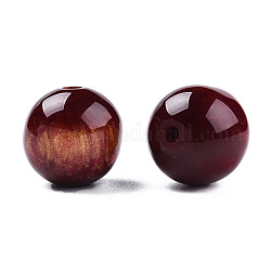 Perles en résine, pierre d'imitation, ronde, violet, 12x11.5mm, Trou: 1.5~3mm
