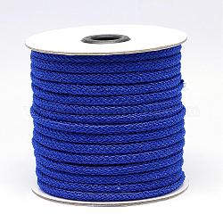 Cordón de poliéster trenzado, azul medio, 6x3mm, aproximamente 25 yardas / rodillo