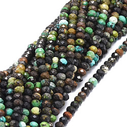 Chapelets de perles en chrysocolle naturelle, facette, rondelle, 5x3~3.5mm, Trou: 0.8mm, Environ 106 pcs/chapelet, 15.43'' (39.2 cm)