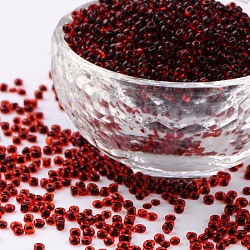 12/0 Perlas de semillas de vidrio, dentro de los colores, de color rojo oscuro, 2mm, aproximamente 30000 unidades / libra