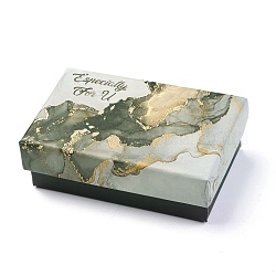 Cajas de joyería de cartón, con la esponja en el interior, para embalaje de regalo de joyería, rectángulo con palabra especialmente para ti, gris pizarra, 7.9x5.1x2.65 cm