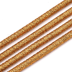 Polyester & Cotton Cords, with Iron Chain inside, Dark Orange, 4mm, about 54.68 yards(50m)/bundle
