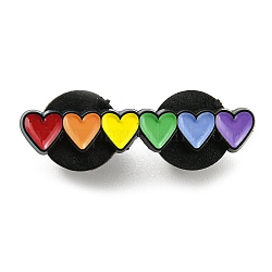 Булавки с эмалью Pride Rainbow, Броши из черного сплава для рюкзака, сердце, 6x30.5x1.5 мм