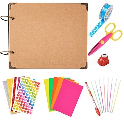 DIY Photo Album Scrapbook Set, with Loose-leaf Photo Albums, Photo Corners, Water Chalk Pen, Decorative Adhesive Tapes, Craft Lace Scissors, Printing Machine, Mixed Color