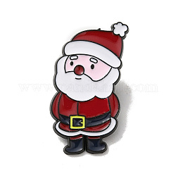 Emaille-Pin zum Thema Weihnachten, Broschen aus Rotgusslegierung für Rucksackkleidung, Weihnachtsmann, 30x17x1 mm