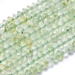 Chapelets de perles en préhnite naturelle, facette, Toupie, 2.5~3x1.5~2mm, Trou: 0.5mm, Environ 250 pcs/chapelet, 14.96 pouce (38 cm)