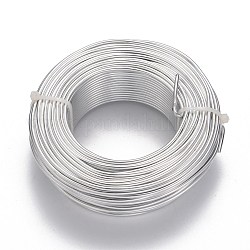 Alambre de aluminio redondo, alambre artesanal de metal flexible, para hacer artesanías de joyería diy, plata, 10 calibre, 2.5mm, 35 m / 500 g (114.8 pies / 500 g)