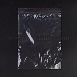 Bolsas de plástico con cierre de cremallera, bolsas de embalaje resellables, sello superior, bolsa autoadhesiva, Rectángulo, rojo, 20x14 cm, espesor unilateral: 1.3 mil (0.035 mm)