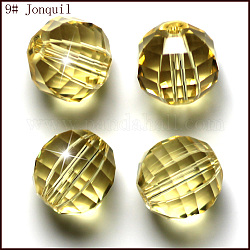 Perles d'imitation cristal autrichien, grade AAA, facette, ronde, kaki clair, 6mm, Trou: 0.7~0.9mm