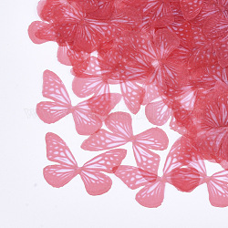 Tissu organza, pour la fabrication de bijoux de bricolage, papillon, rouge, 34x47.5mm