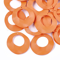 Распыленные окрашенные железные подвески, кольцо, темно-оранжевый, 33x3 мм, отверстие : 1 мм