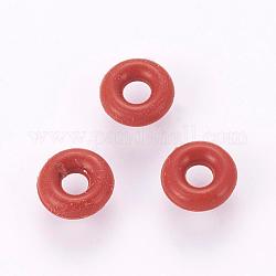 Gummi-O-Ringe, Donut Abstandsperlen, passen europäische Clip-Stopperperlen, Kamel, 2 mm