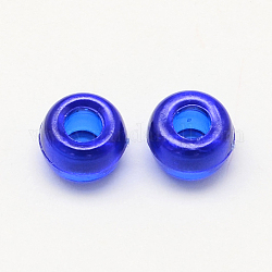 Perles européennes en acrylique transparente, grandes perles trou du canon, bleu, 9x6mm, Trou: 4mm, environ 1800 pcs/500 g