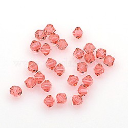 Austrian Crystal Beads, 5301, Faceted Bicone, 542_Padparadscha, 4x4mm, Hole: 4mm