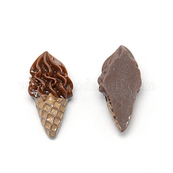 Opaque Resin Cabochons, Ice Cream, Coconut Brown, 29x14x9mm