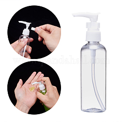 液体石鹸のための100mlの詰め替え可能なペットプラスチック空のポンプボトル  透明  4x15cm  容量：100ml（3.38液量オンス）