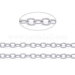 304 Stainless Steel Cable Chains, Unwelded, with Spool, Stainless Steel Color,8x6x1mm, about 32.8 Feet(10m)/roll