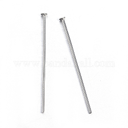 304 Stainless Steel Flat Head Pins, Stainless Steel Color, 15.3x0.6mm, 22 Gauge, Head: 1.4mm