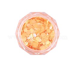 Glänzendes Nail Art Dekorationszubehör, mit Glitter Pailletten, für diy funkelnde Paillette-Tipps Nagel, orange, 0.5x0.5 mm, ca. 2 g / Kasten