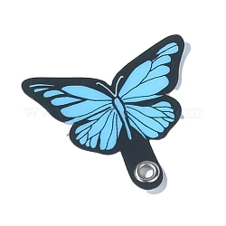 Schmetterlings-PVC-Handy-Lanyard-Patch, Ersatzteil für den Telefonriemenanschluss Halteschlaufe für die Sicherheit von Mobiltelefonen, Licht Himmel blau, 6x3.6 cm