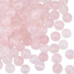 Olycraft ca. 90 Stück 6 mm natürliche Rosenquarzperlen, natürliche rosa Kristallperlenstränge, runde, lose Edelsteinperlen, Energiesteinperlen für die Herstellung von Armbändern, Halsketten und Schmuck