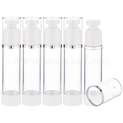 Leere nachfüllbare Airless-Pumpflasche aus Kunststoff, Behälter für Reiselotionen, Kolumne, Transparent, 3.25x14.9 cm, Kapazität: 50 ml (1.69 fl. oz)