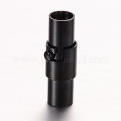 Colonna 304 chiusure magnetiche per tubo di bloccaggio in acciaio inossidabile, elettroforesi nera, 17x6mm, Foro: 4 mm