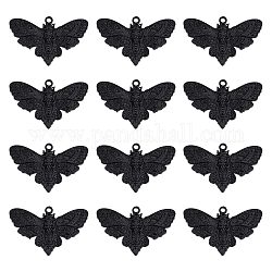 SUNNYCLUE 1 Box 20Pcs Halloween Moth Charms Bulk Black Skull Charms Skeleton Vintage Insect Charm Metal Animal Charm for Jewelry Making Charms DIY Earrings Bracelet Necklace Craft Treat Or Trick Gift