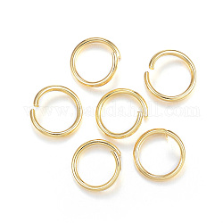 304 Stainless Steel Jump Rings, Open Jump Rings, Real 24k Gold Plated, 10x1.2mm
