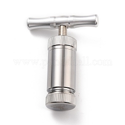 Mini pipa per tabacco in lega di alluminio, compressore fumi in metallo, platino, 84~106x64x25.5mm