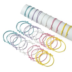 30 Stück 5 farblich verstellbare geflochtene Kordelarmbänder aus gewachstem Polyester, Mischfarbe, Innendurchmesser: 1-5/8~3-1/8 Zoll (4~8 cm), 6 Stk. je Farbe