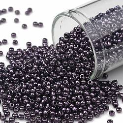 Cuentas de semillas redondas toho, Abalorios de la semilla japonés, (607) violeta metalizado alto, 11/0, 2.2mm, agujero: 0.8 mm, aproximamente 5555 unidades / 50 g