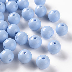 Opake Legierung Perlen, Runde, Licht Himmel blau, 12x11 mm, Bohrung: 1.8 mm, ca. 566 Stk. / 500 g
