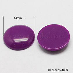 Solid Colour Dome Acrylic Cabochons, Half Round, Purple, 14x4mm, about 980pcs/500g