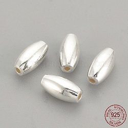 925 шарики стерлингового серебра, рис, серебряные, 6x3 мм, отверстие : 0.5 мм