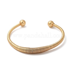 304 brazalete abierto de acero inoxidable, brazalete de alambre para mujer, dorado, diámetro interior: 2-1/2 pulgada (6.5 cm)